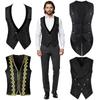 Men's Vests Medieval-style Vintage Costume Tuxedo Sleeveless Vests European Vintage Stage Halloween Costume Gothic Jacket Set