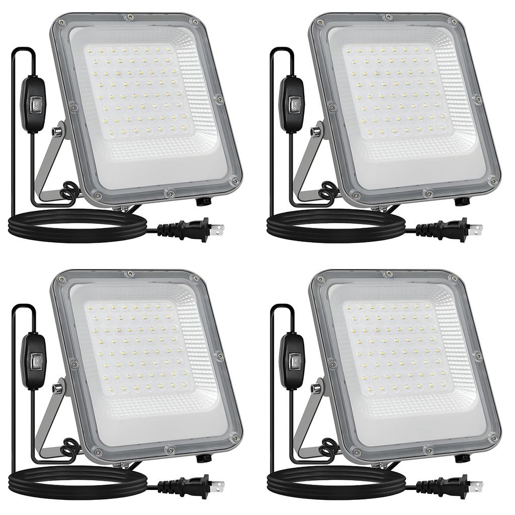 MAGOKORO Ultra-Thin LED Floodlight, 50W Work Light (500W Equivalent), 6500LM, IP66 Waterproof and Dustproof, Energy-Saving, PSE Certified, 3M Power