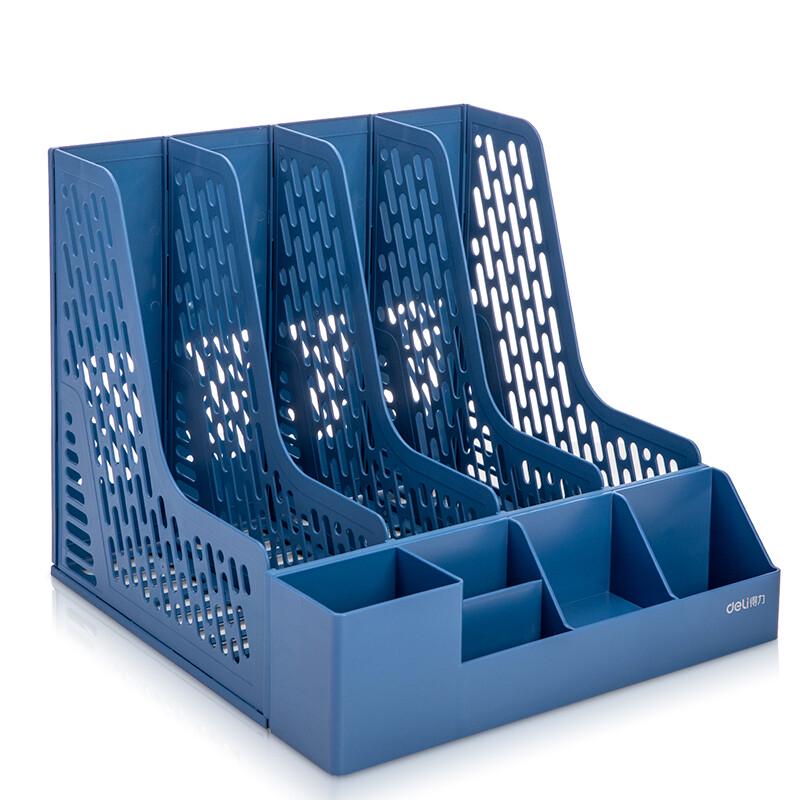 Deli 4-Compartment Desktop File Organizer with Pen Holder