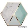 Mint Green Marble Paper Cups Plates Napkins With Bronzing Disposable Paper Tableware For Party Cake Plate Cups Wedding Birthday Banquet Decor