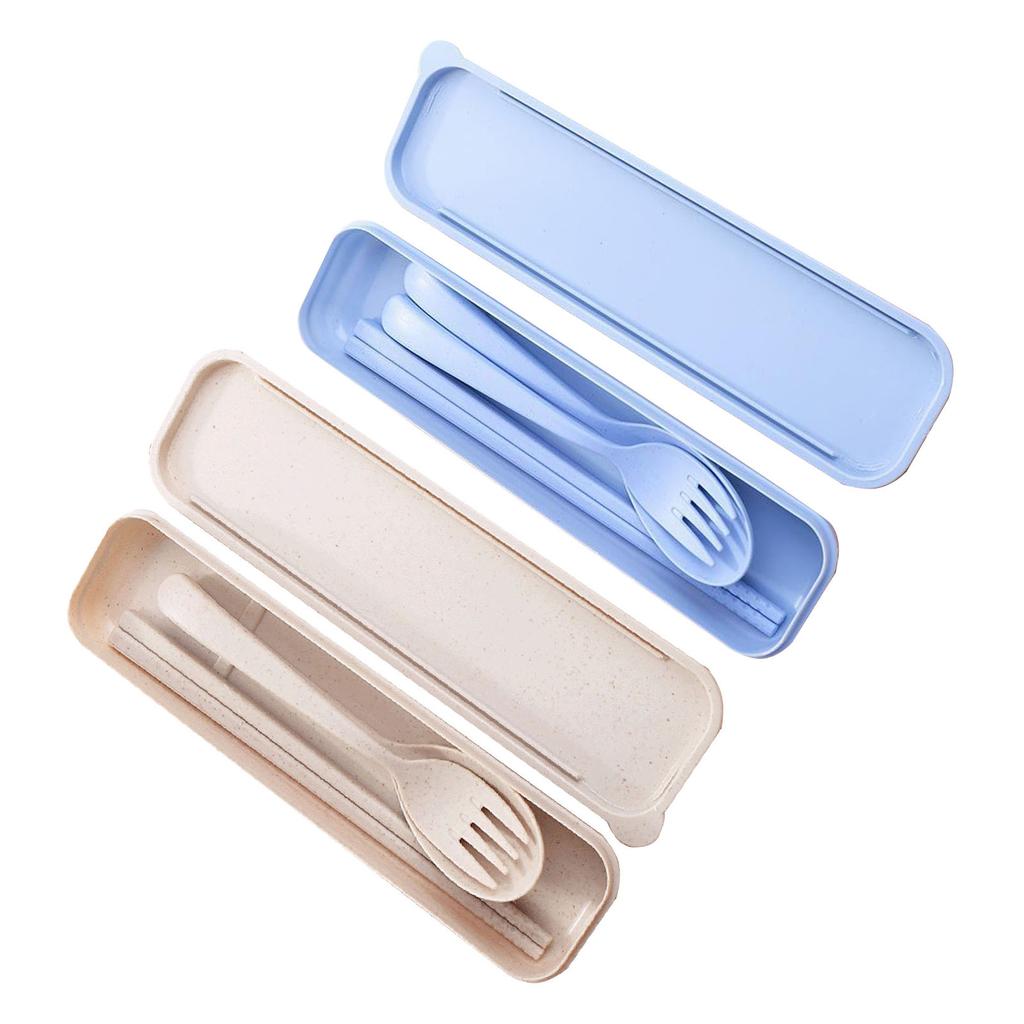 Wiederverwendbares Reisebesteck-Set mit Etui Tragbare Essstäbchen Gabel Löffel Geschirr Umweltfreundliches Besteck Picknick Camping Besteck