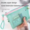 Mesh Mesh Cosmetic Bag Portable Large Capacity Mesh Toiletry Storage Pouch Multifunctional Zipper Mesh Pencil Case