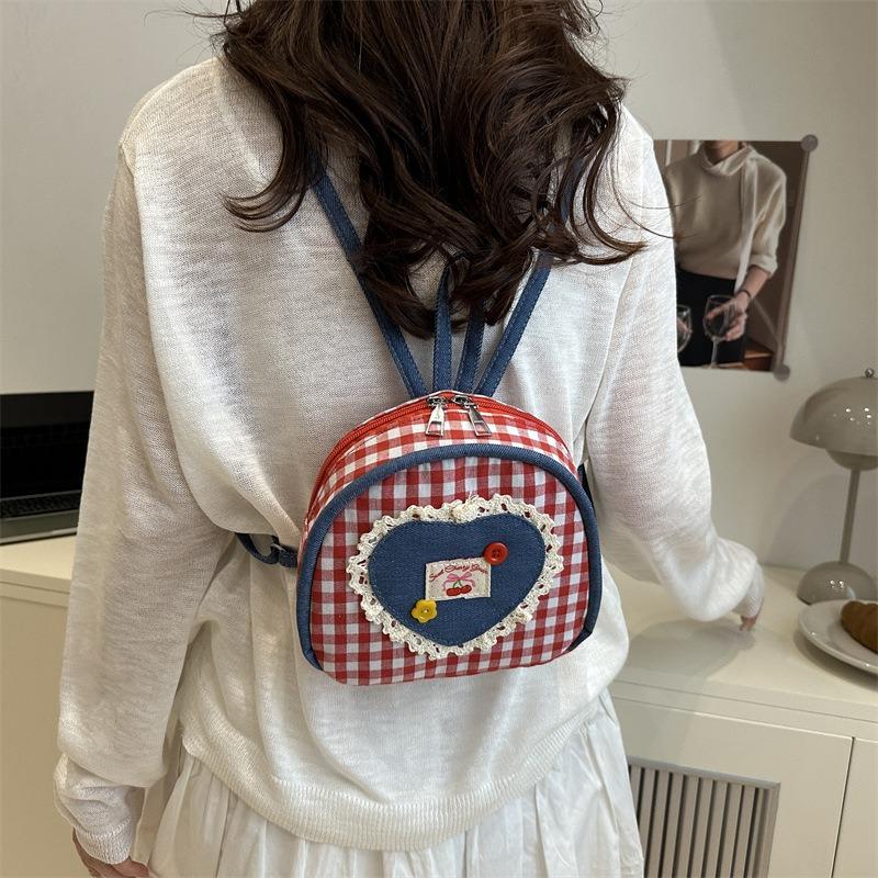 Commuter Small Backpack Women's New Backpack Mini Casual Fashion Plaid Commuting Versatile Hand Bag