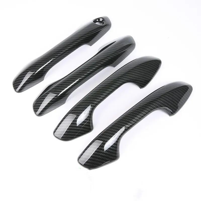 For Kia kx cross kxcross 2017 - Chrome Carbon Fiber Door Handle Cover Trim Sticker Overlays Styling Accessories