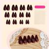 Nakhi Wine Red Stiletto Press On Nails | 24 Pcs Long Glossy False Nails with Glue | Burgundy Artificial Nails for Women | Reusable Fake Nail Exten