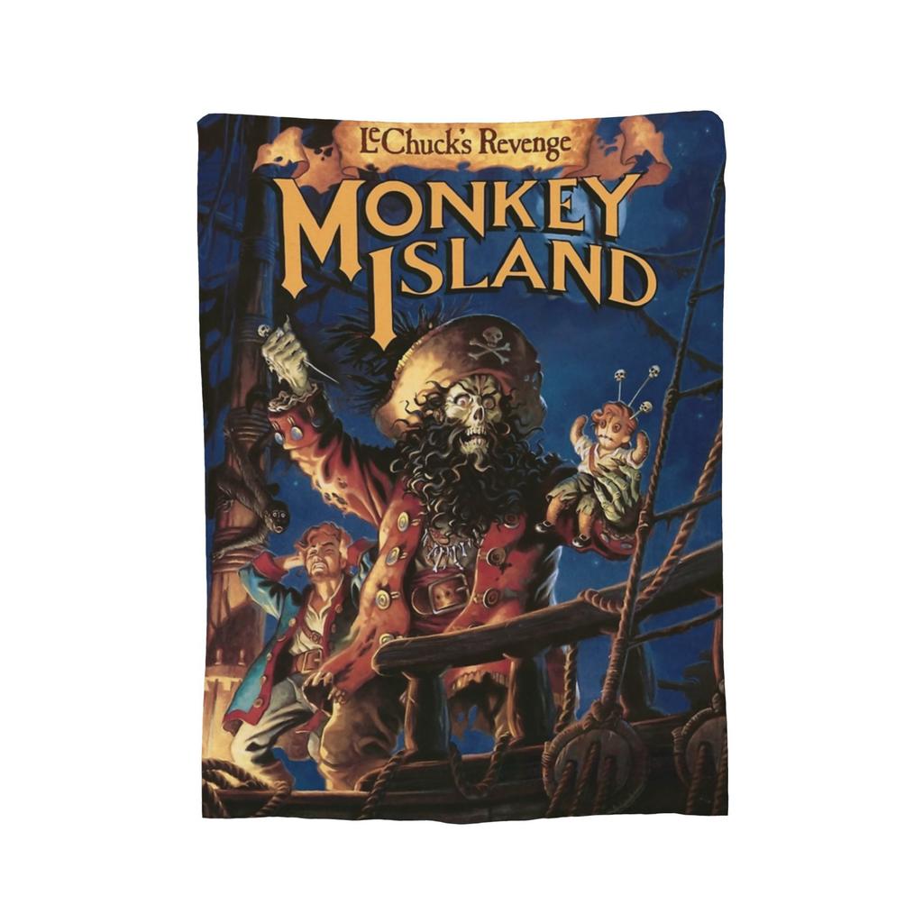 The Secret of Monkey Island 2 Throw Blanket for Couch 80s Retro Games Fuzzy Soft Plush Blanket Multiple Sizes Bedspread