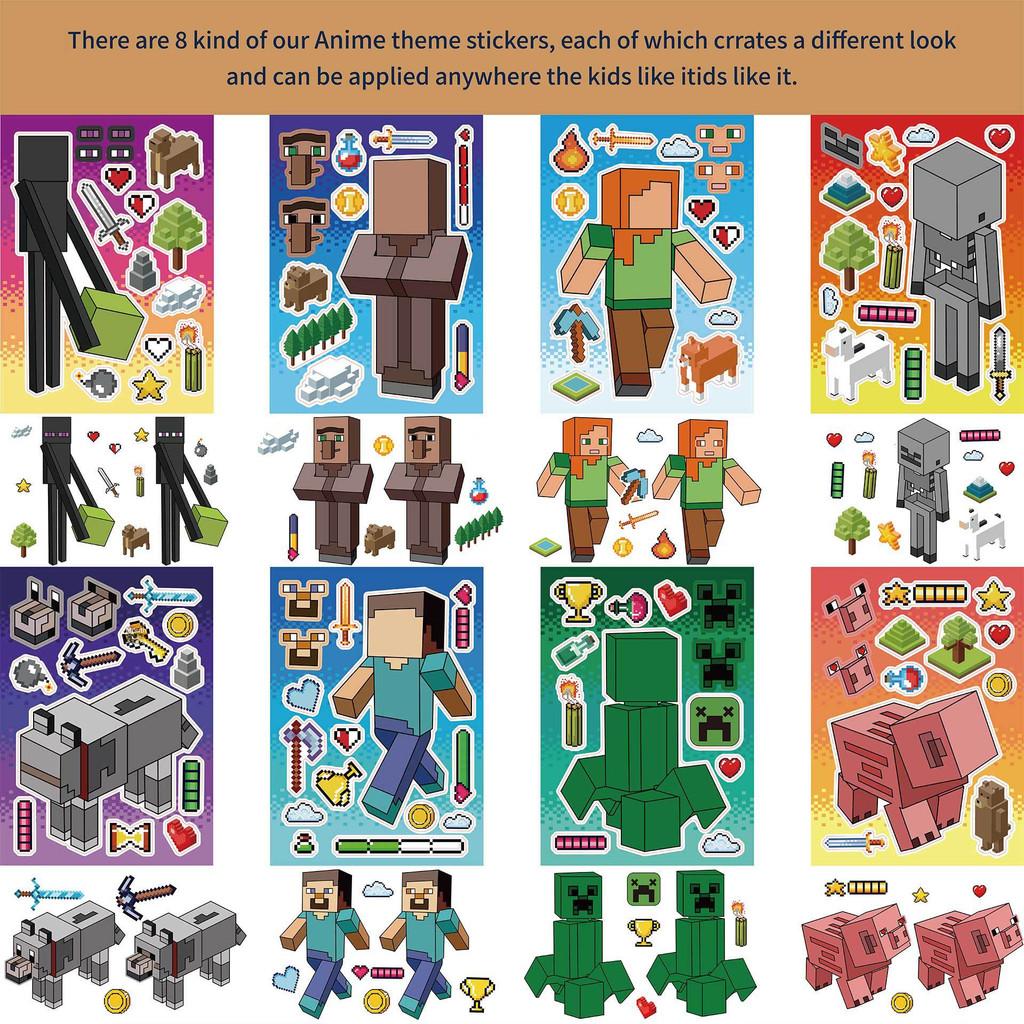 Adorable Cm2305008 Kids Anime Cartoon My World Interactive Puzzle Diy Sticker Set For Creative Fun