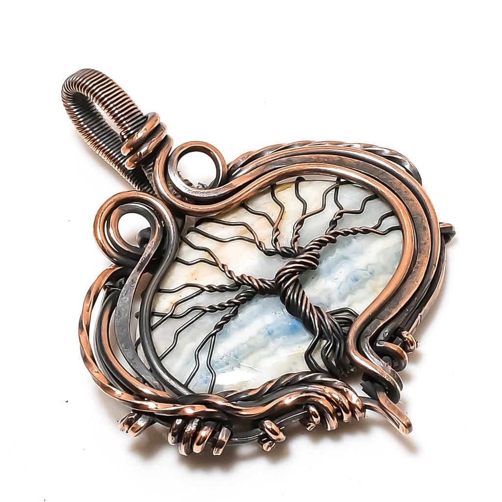 Kyanite 999 Copper Wire Wrapped Pendant, Handmade Gemstone Pendant Jewelry, Gifts For Wife Brand New Pendant