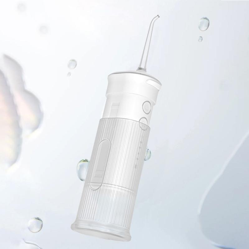 Munddusche Tragbar Zahnwasserstrahler USB Wiederaufladbar Wasserstrahl-Zahnreiniger mit 3 Düsen 200ml IPX7 1800 U/min