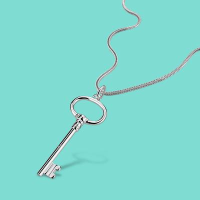 Neue Original Silber Schlüssel Halskette frauen 925 Sterling Silber Halskette Feine Schlüsselbein Kette 45-60CM Unisex Schmuck geschenk Colar