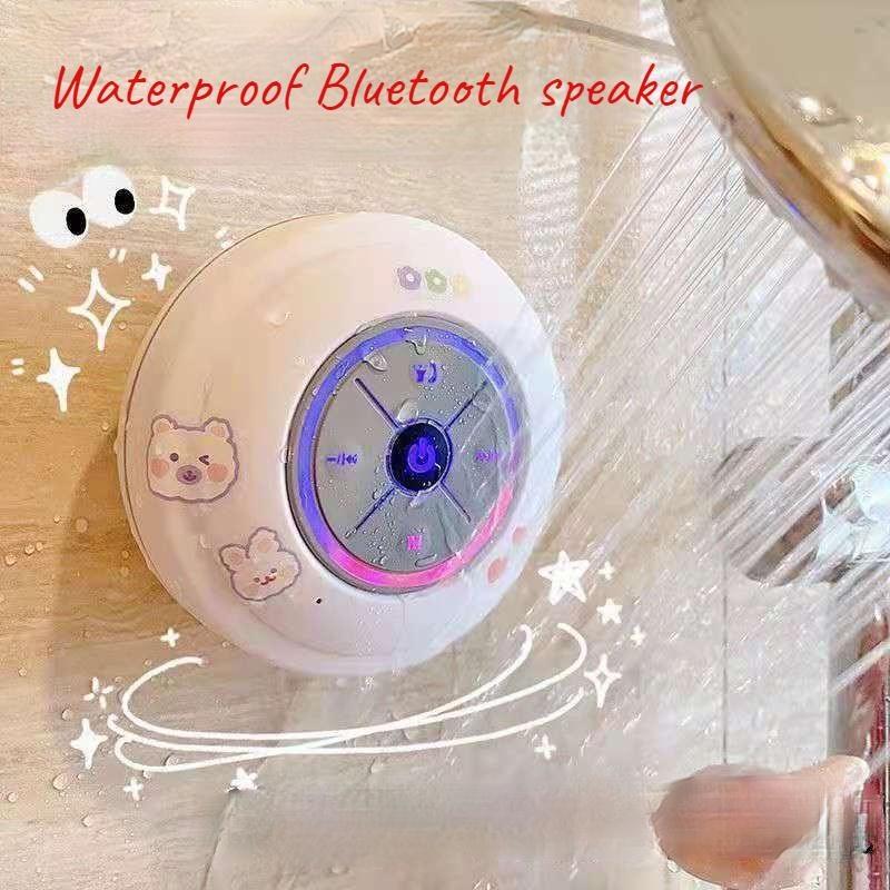 

Водонепроницаемая Bluetooth-колонка для ванной комнаты, кухня с большой присоской, мини-беспроводная портативная маленькая колонка для улицы розовый