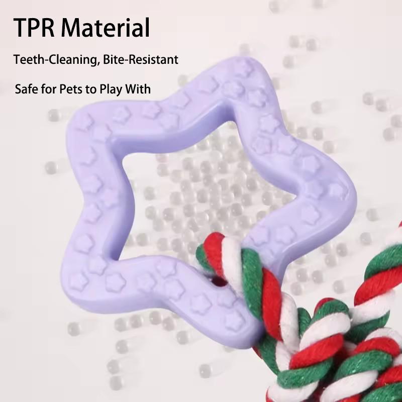 Odporny na zużycie Odporny na gryzienie Węzeł z liny Zabawka Lina bawełniana Przyjazna dla zębów Zabawka do żucia dla psa Kształt człowieka Gwiazda Lina dla zwierząt dla psów Szlifowanie zębów Ulga w nudzie