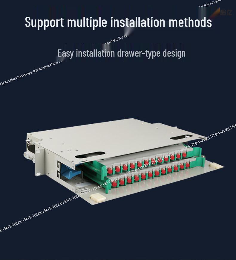 24-Core 19-Inch Fiber Optic Distribution Frame with Fusion Splicing, Stackable Chassis