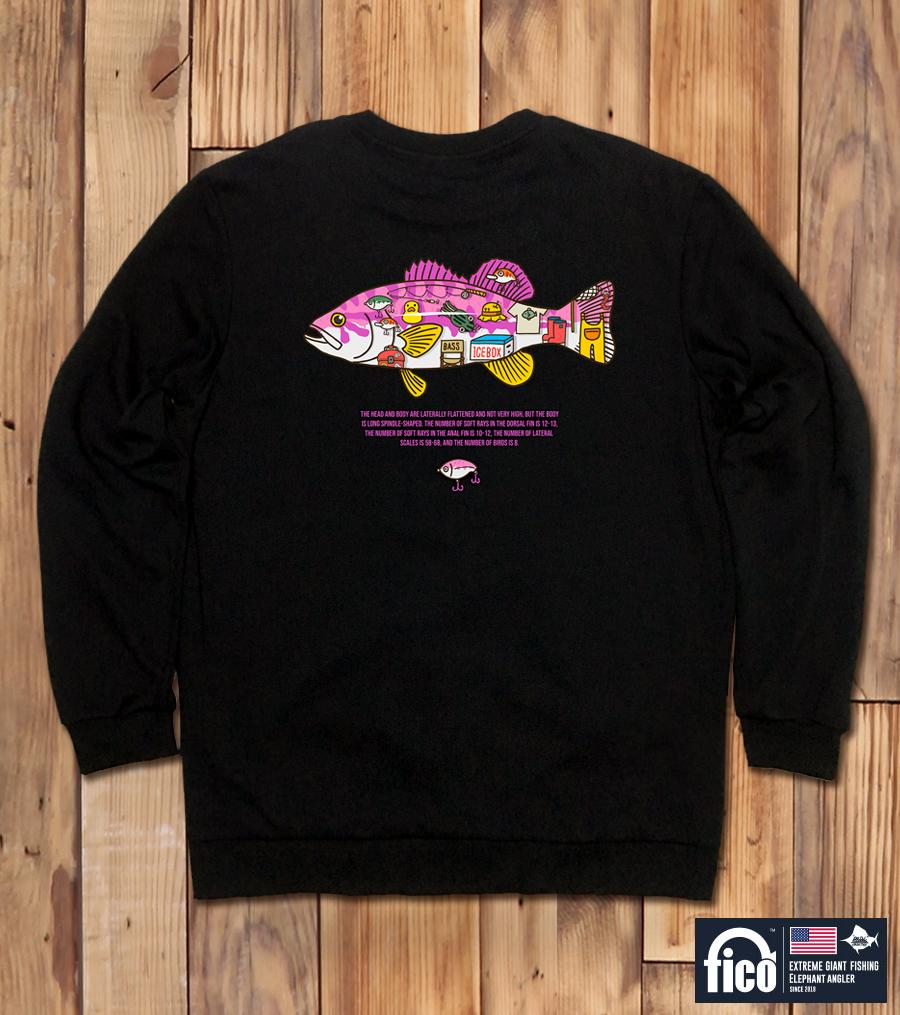 DOLDOL Fico-Mtm-143 Extreme Fishing Brand Pico Graphic Sweatshirt Long Sleeve