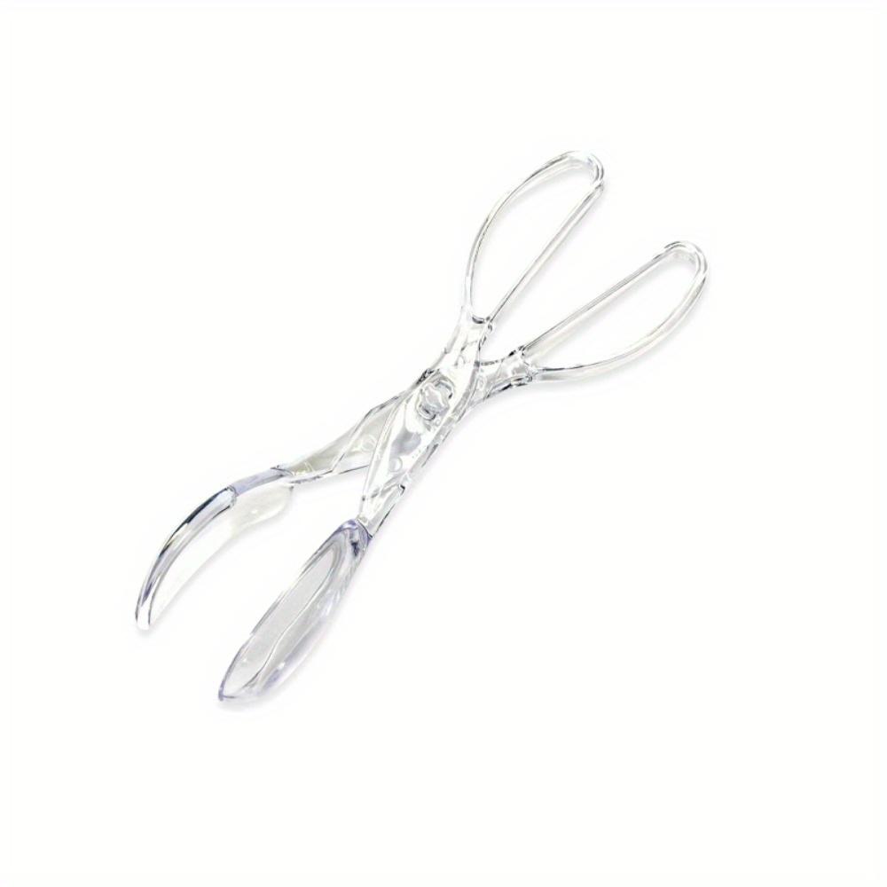 

1pc Transparent Plastic Salad Scissors& Tongs- Reusable Food-Safe Kitchen Chefs, BBQ, Outdoor Cooking, Buffets& Party Catering