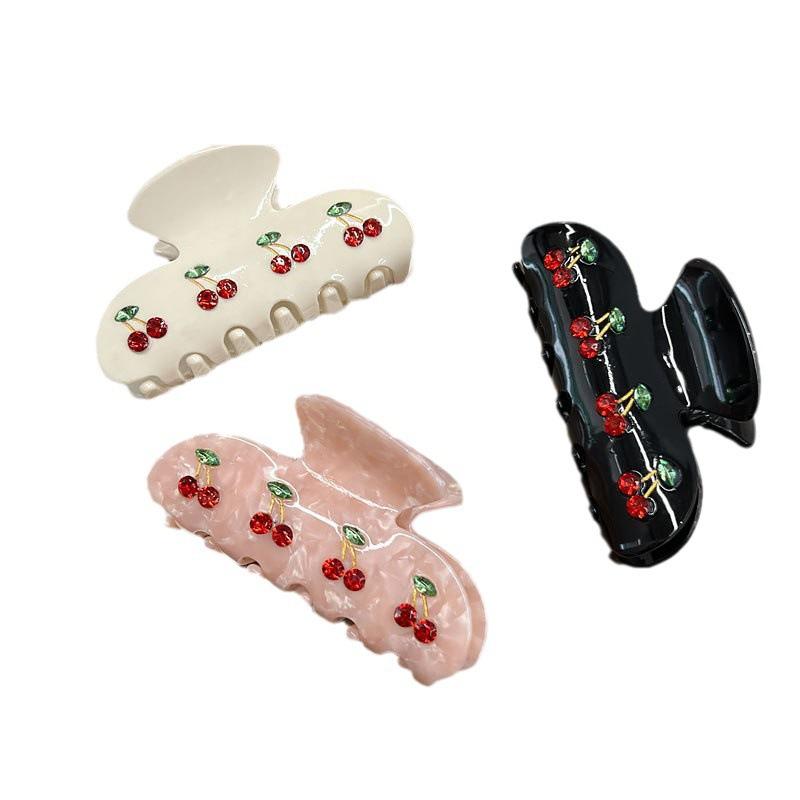 Colorful Diamond Acetic Acid Hair Claw Sweet Elegant Bangs Side Clip Small Grab Clip Women Girls Half Tied Hair Claw Accessories