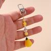 Cute Resin Simulation Fruit Keychain Women Girls 3D Pear Key Ring Pendants for Handbag Decor DIY Jewelry Gift