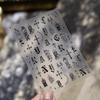 1 Sheet European Letter Nail Decor Sticker 3D Dark Gothic Impression Self Adhesive Nail Art Decals Thin And Tough Nail Stickers