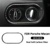 For Porsche Macan 2015-2018 Carbon Fiber Car Headlight Control Switch Knobs Panel Frame Decoration Sticker Interior Accessories