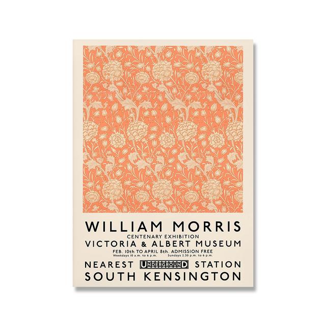 William Morris Leinwanddruck Victoria and Albert Museum Ausstellungsplakat London Underground Jugendstilgemälde Wanddekoration