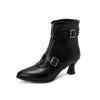 Chunky Heels Ankle Boots Women Pointed Toe Winter Shoes Women Belt Buckle Big Size Botas Custom Denim zapatos mujer WSH4726