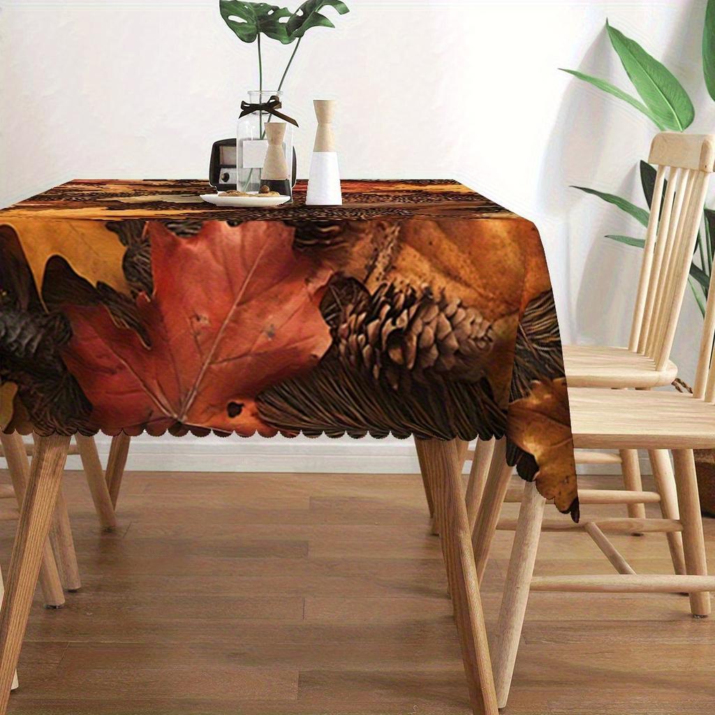 Autumn Harvest Rectangle Table Cloth for Table Decor Kitchen Dining Waterproof Reusable Tablecloth for Tables Wedding Party