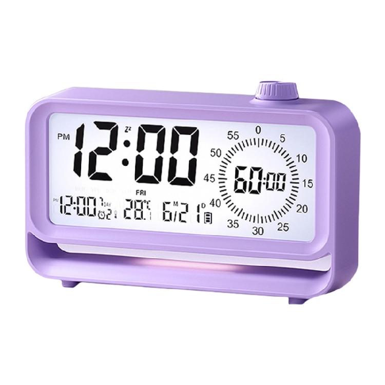 Kids Alarm Clock with Button High Volumes Visual Timers Indicators Rechargeable LCD Display Digital Clock Night Light