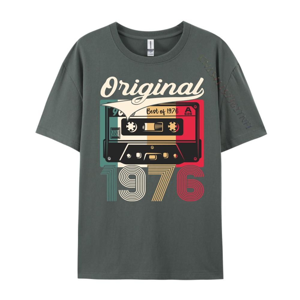 48th Birthday Man Woman 1976 Cassette Mens Shirts Graphic Tee Male Mens T Shirt Printing Luxury Brand Clothes