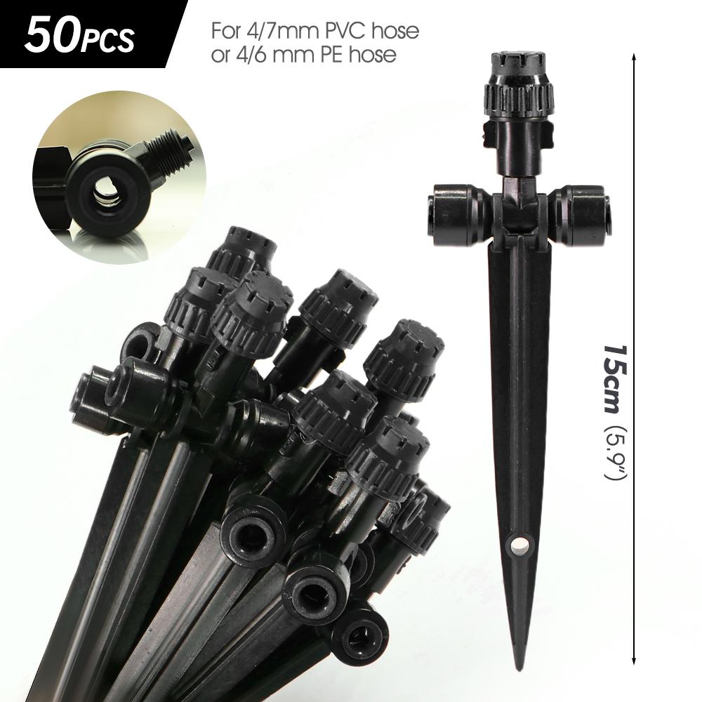 180° Bend Adjustable 8-holes Drippers with Stake Quick Insert Slip Lock Sprinklers Sprayer Garden Irrigation Watering Supplies