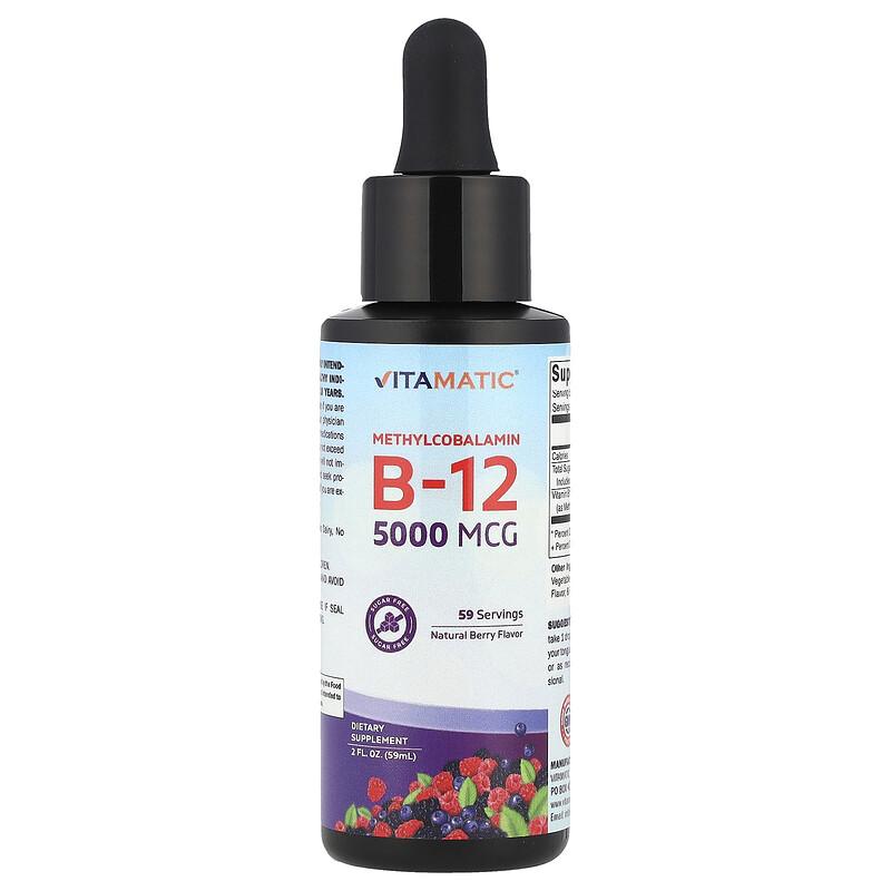 Methylcobalamin B12, Natural Berry, 5,000 mcg, 2 fl oz (59 ml)