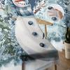 Weihnachtsbaum Schneeflocke Schneemann Blau Transparente Vorhänge zur Wohnzimmerdekoration Fenstervorhänge Küche Tüll Voile Vorhänge