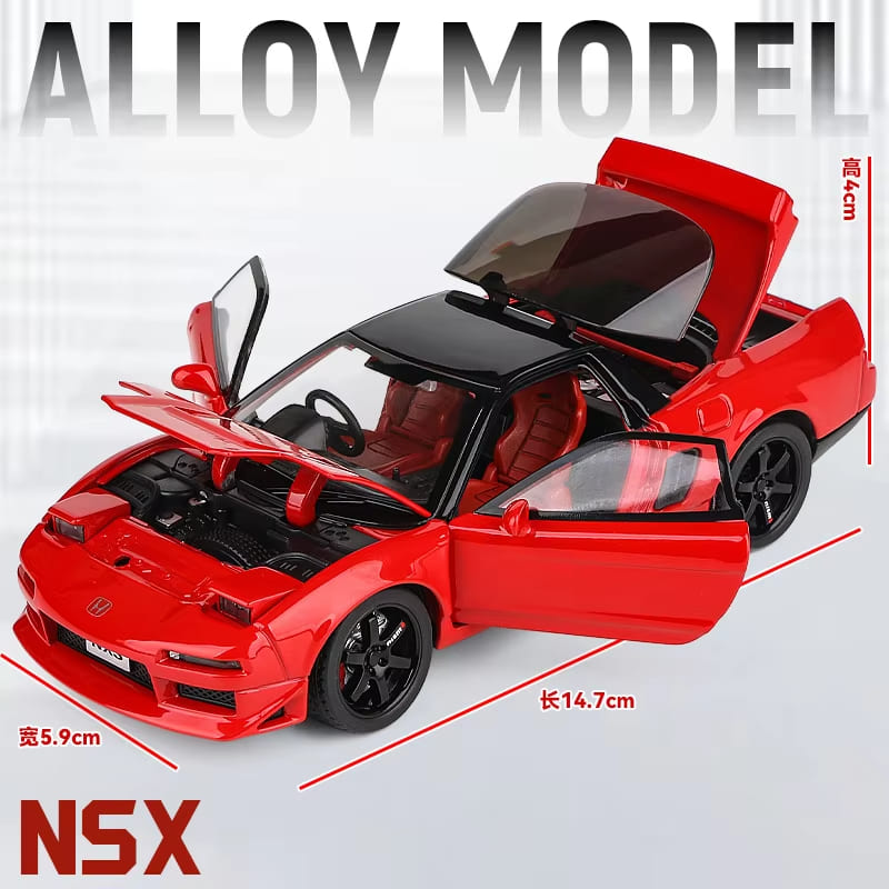 1:32 Honda NSX Slitinový sportovní vůz Model z tlakově litého kovu Autíčko Super Sportovní Model Simulace Zvuk a Světlo Natahování Dětská Hračka Dárek pro Chlapce