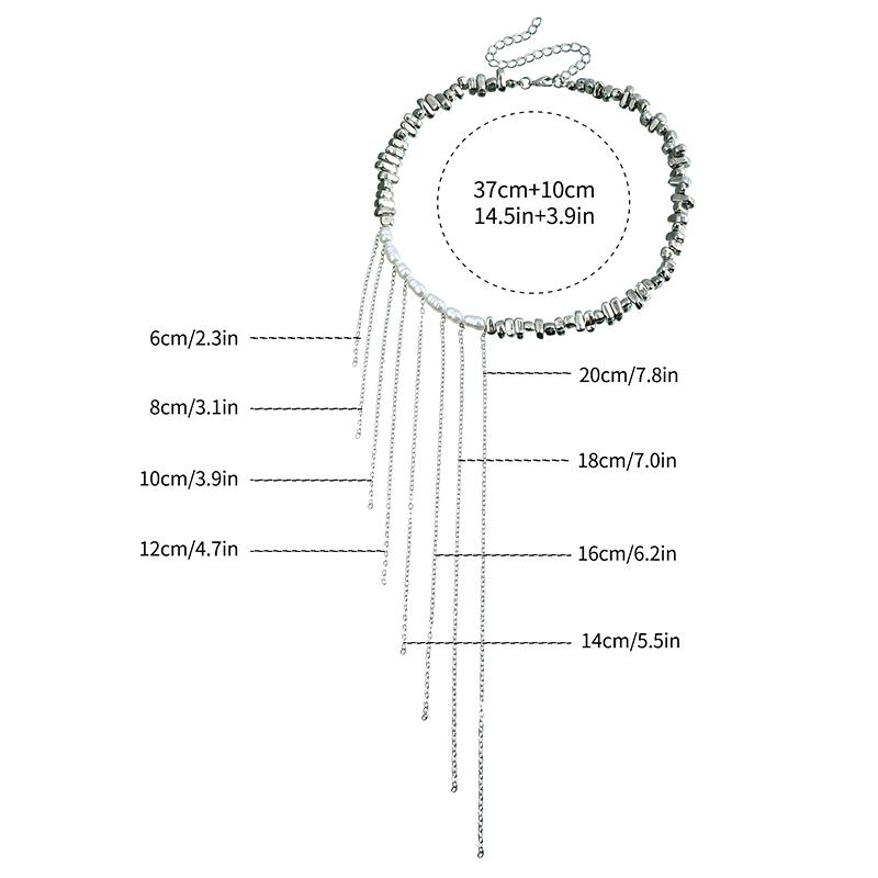 Versatile Beaded Tassels Necklace  Adjustable Necklace For Women Girls Personalized Minimalist Collarbone Chain Gifts