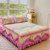 Copriletto trapuntato addensato in cotone 100% Copriletto trapuntato king size queen size Gonna da letto in pizzo principessa Copriletto in puro cotone non inclusa federa