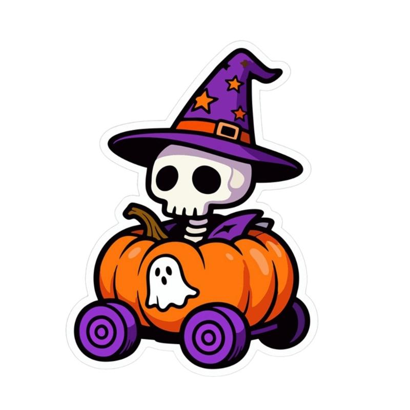 Creative Pumpkin Vehicle Stickers Weatherproof Adhesive Decals For Cars Trucks Halloween Theme Party Decoration