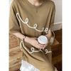 DIMANAF 2026 Plus Size New Floral Dress Summer Women Shirt Dress Loose Beach Casual Long Dresses O-Neck
