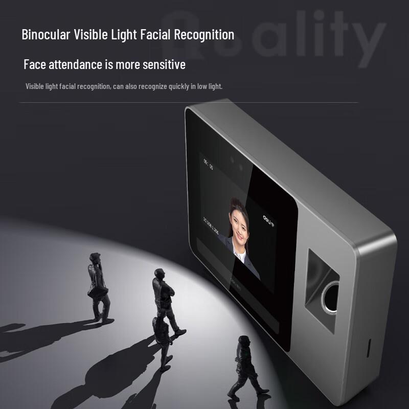 Deli DL-D5F Smart Cloud Attendance Machine with Dynamic Face & Fingerprint Recognition CN Plug (adapter Included)