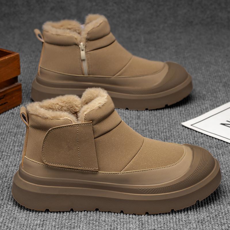 

Winter Men s Thick-soled Anti-snow Boots, Padded and Thickened Cotton Shoes,Outdoor Anti-slip Wear-resistant Casual Short Boots 44 хаки