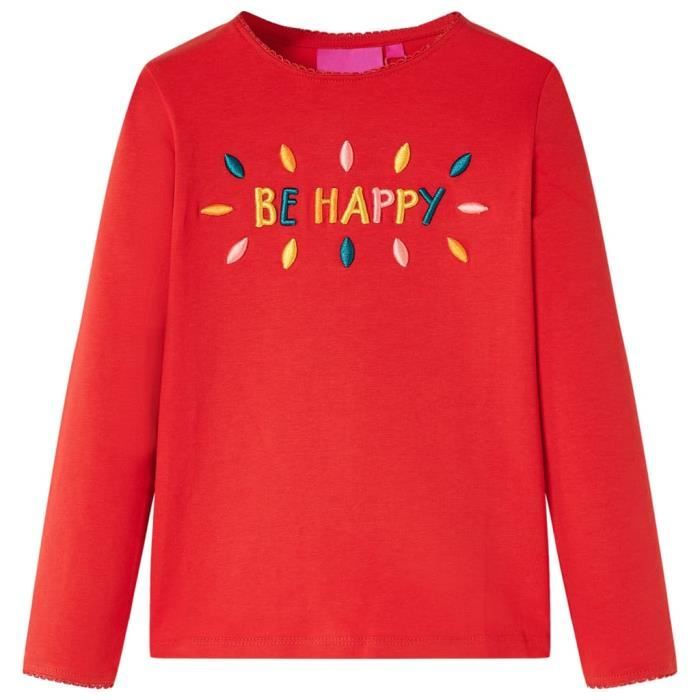 Kids' Long-sleeved T-shirt with 3D Word Design, 2 Colors and 5 Sizes Available
