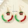 Cartoon christmas earrings creative dripping crystal santa bells gift earrings girl