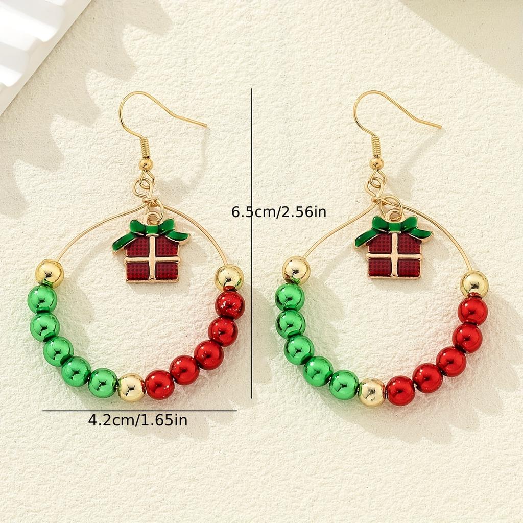 Cartoon christmas earrings creative dripping crystal santa bells gift earrings girl