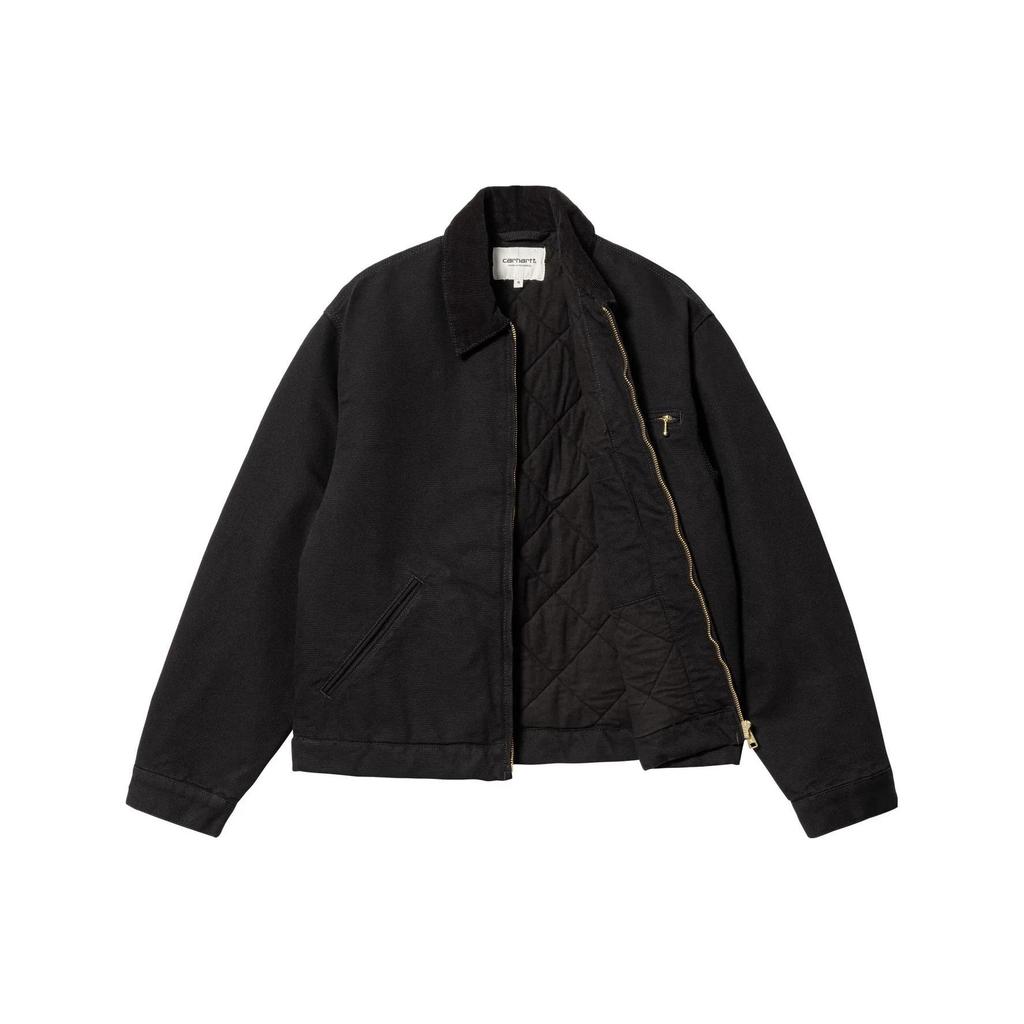Carhartt WIP Fw22 W Detroit Jacket - Black Classic Solid Color Logo Label Detroit Jacket Women Jacket I031171-00E-02