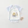 Newborn Baby Cotton Short Sleeve Romper - Triangle Crawling Suit, Lightweight, Snap Crotch, Class A.