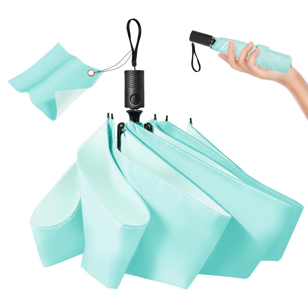 Lilac Folding Parasol with UV Light for Sun and Ice Gauze Safety Stair Automatic Lightweight Compact and Portable for Men and Perfect As a Gift