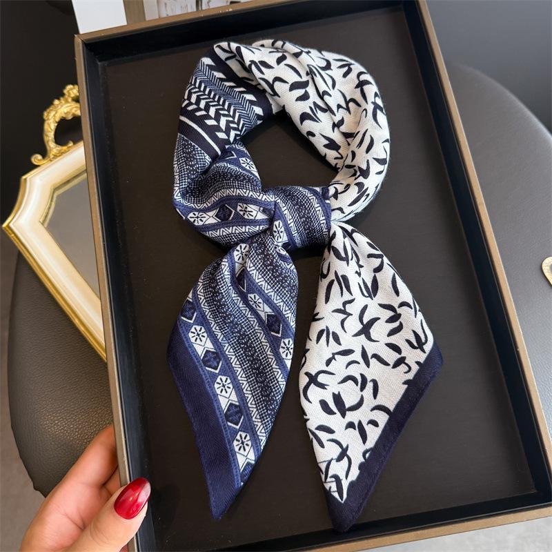 Cashew Print Female Neck Scarf Cotton Linen Feeling Women Square Hair Scarves Foulard Head Band Shawls Wraps Neckerchief Bandana