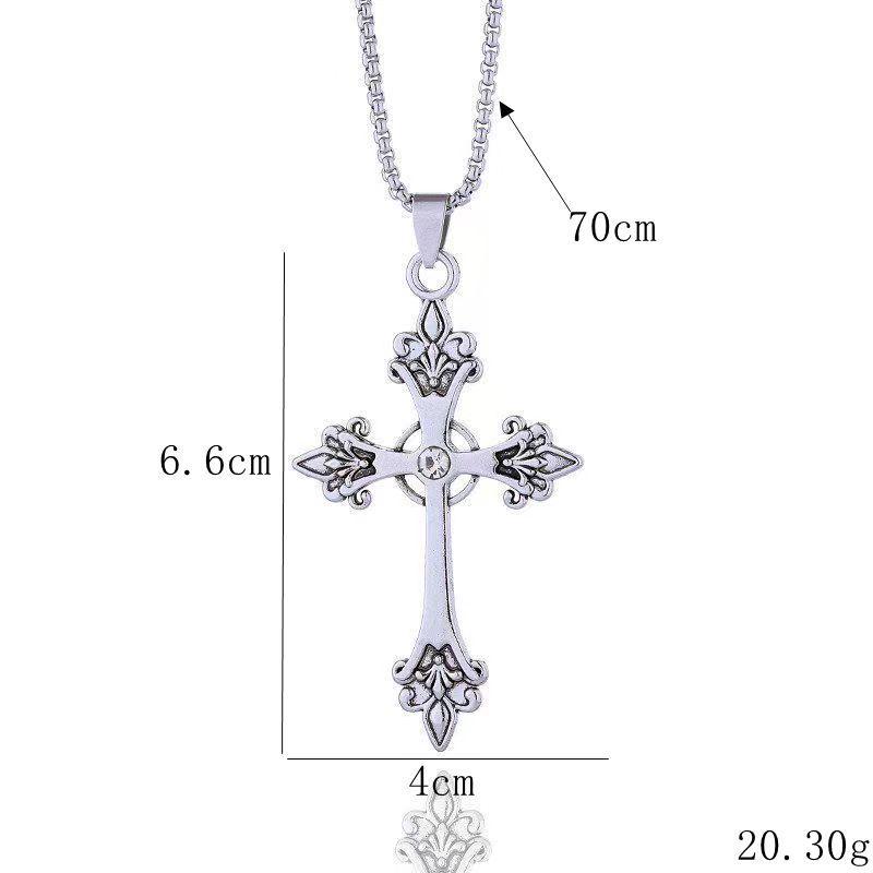 Retro Titanium Steel Cross Pendant Hip-Hop Necklace - Men's Fashion Jewelry