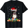 French Bulldog Dog Christmas Lights Santa Puppy Dog Lover Gift Unisex T-Shirt
