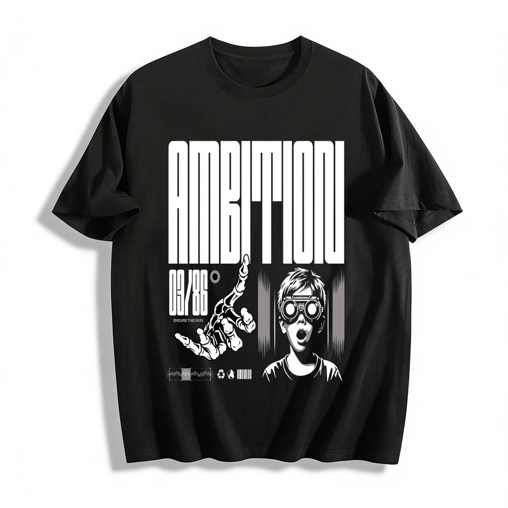 

Endure The Pain Skeleton Hand Graphic Streetwear Casual Tee Pure cotton T-shirt XXS