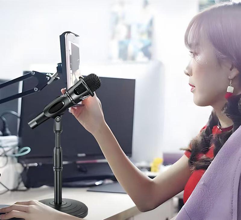 Table Microphone Stand Bracket Adjustable Desk Microfno Support Micro Mount Desktop Mic Holder Accessories for Live Broadcast