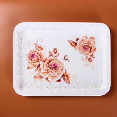 Ruhan Rose Gold Melamine Tea Tray Set (3-Pack)